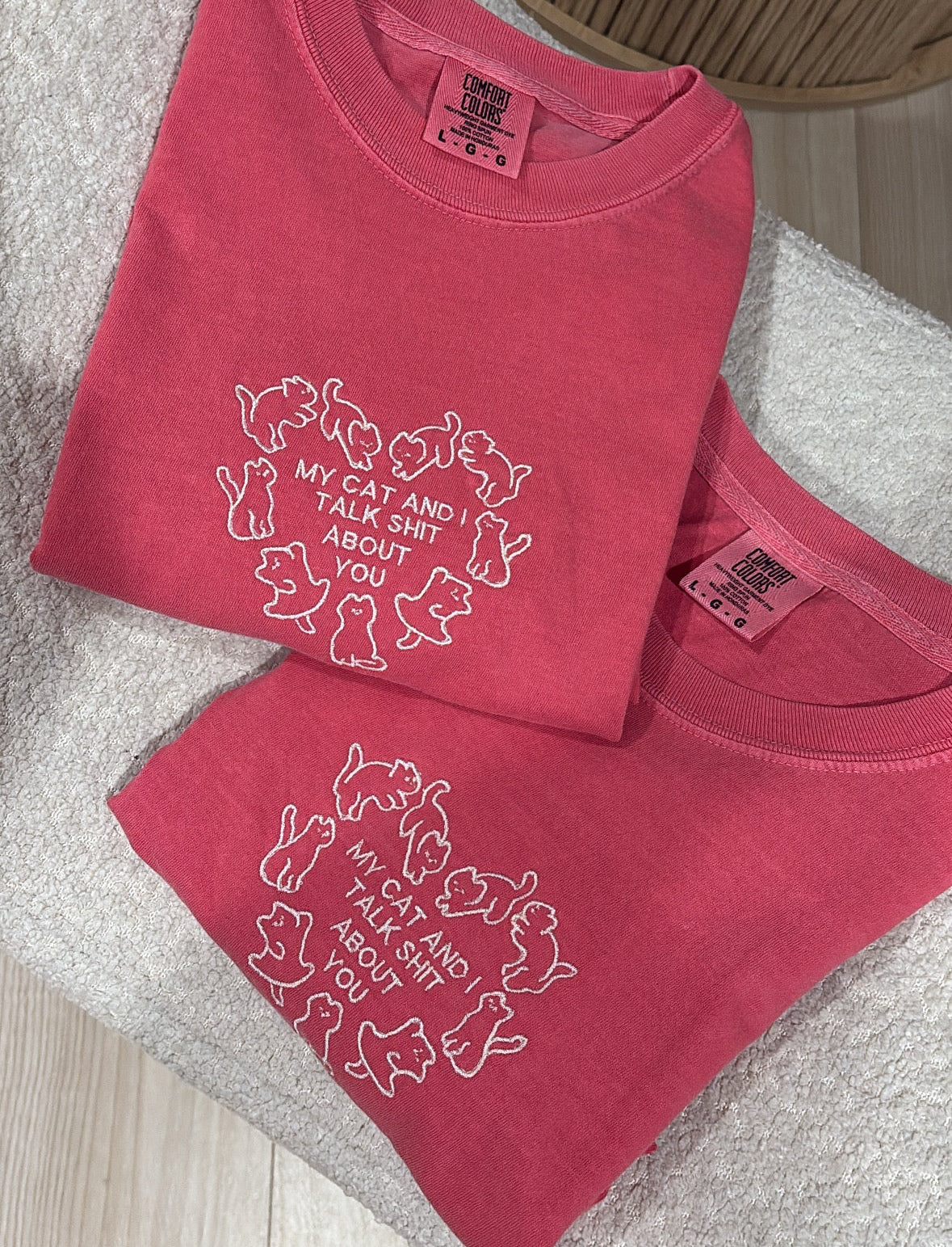 My Cat & I Talk Ab You Embroidered Tee