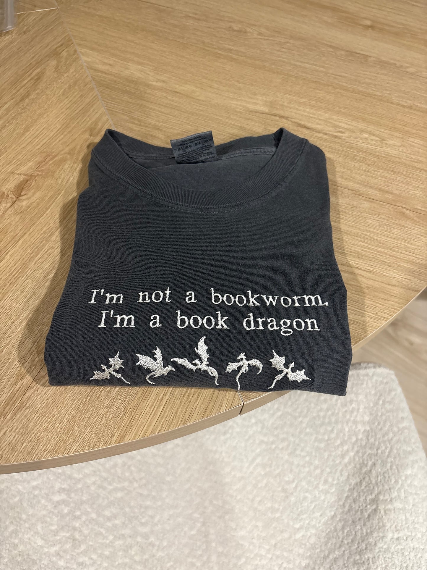 Book Dragon Embroidered Tee