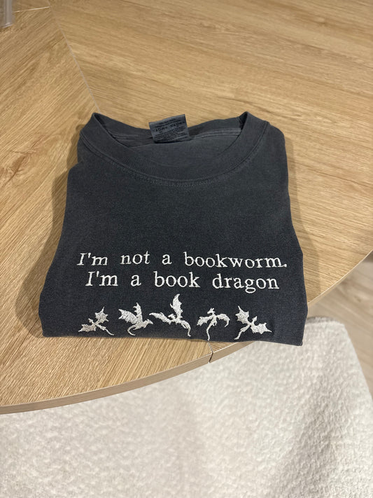 Book Dragon Embroidered Tee