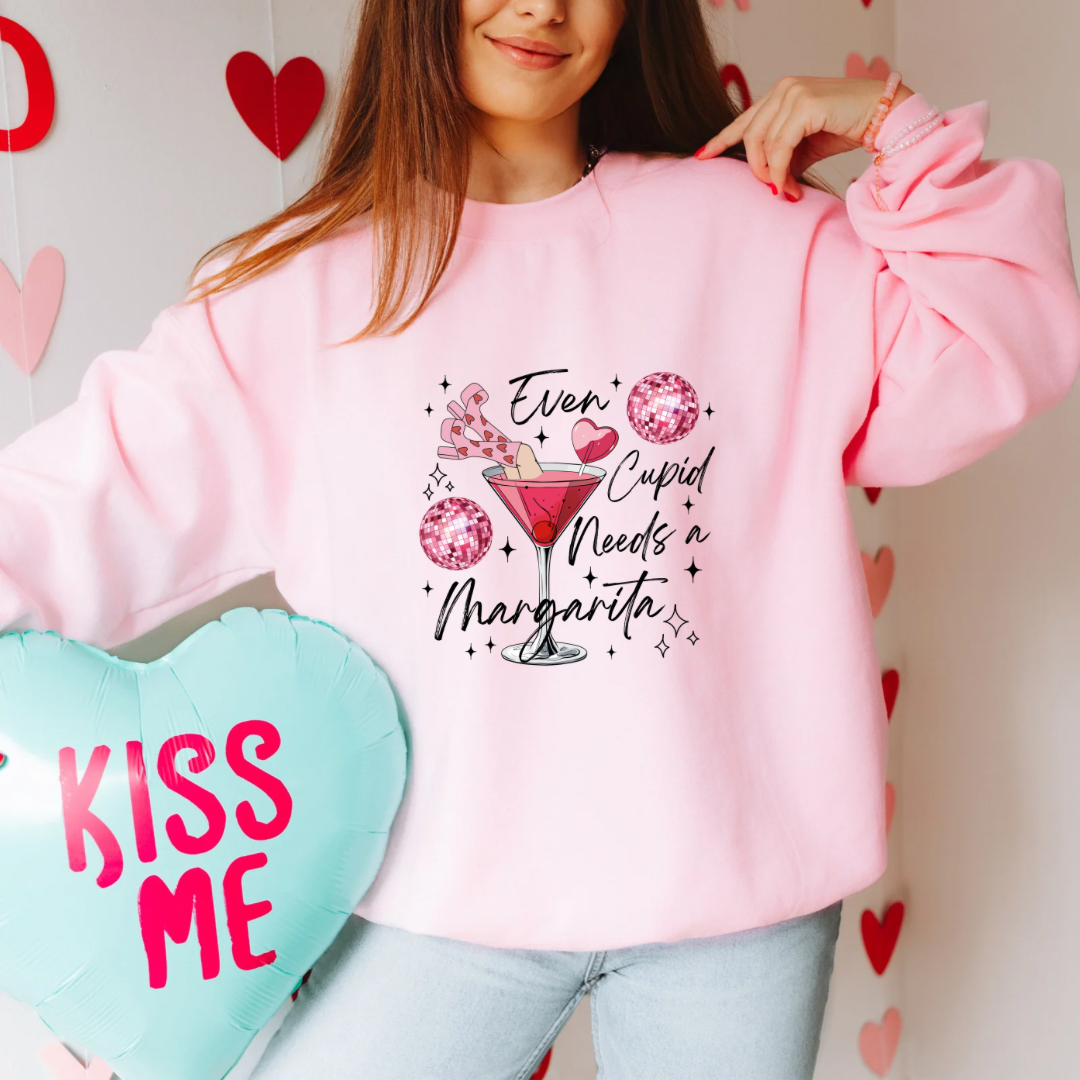 Even Cupid Needs A Marg Crewneck