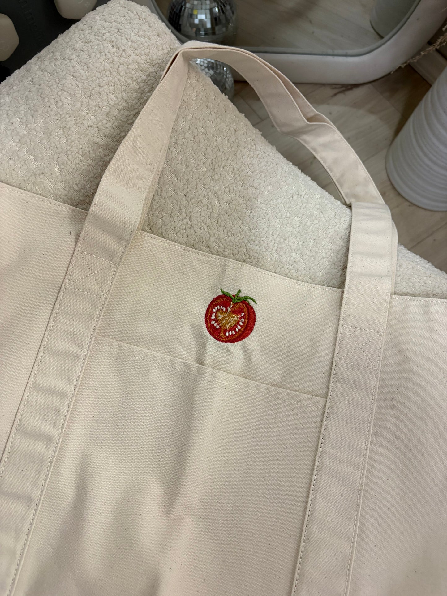 Tomato Embroidered Tote