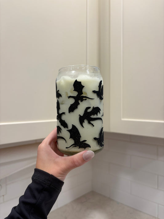 Glitter Dragon 16oz Glass