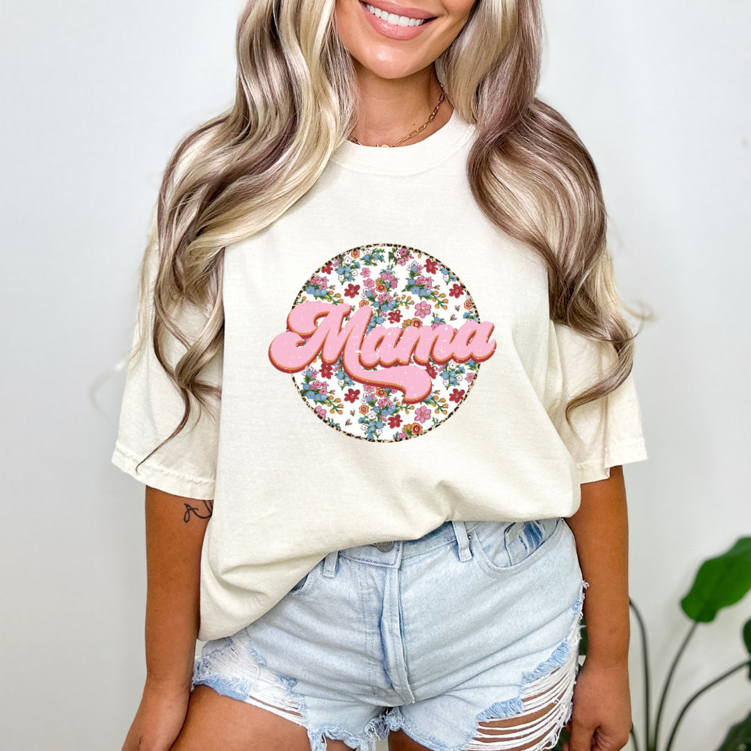 Retro Floral Mama Graphic Tee