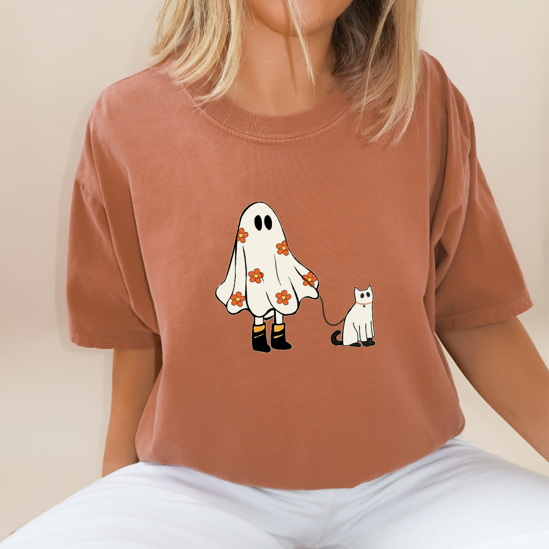 Spooky Cat Walking Tee