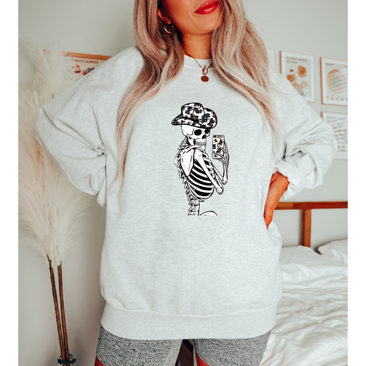 Skeleton Cowgirl Crewneck