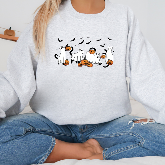 Spooky Ghost Cat Sweatshirt